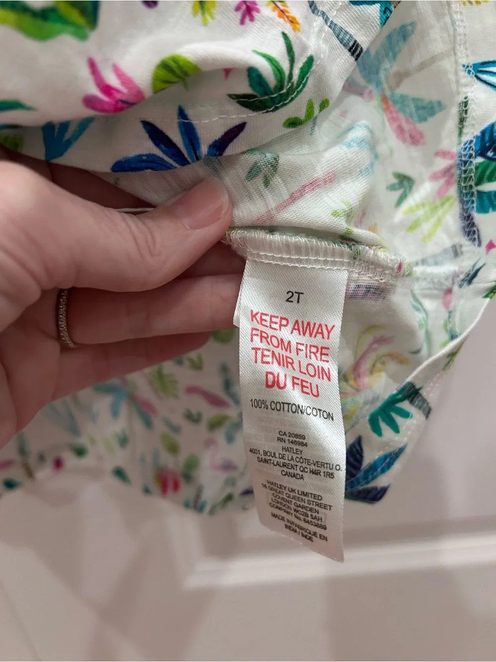 Hatley White Short Sleeve Tropical Print Dress